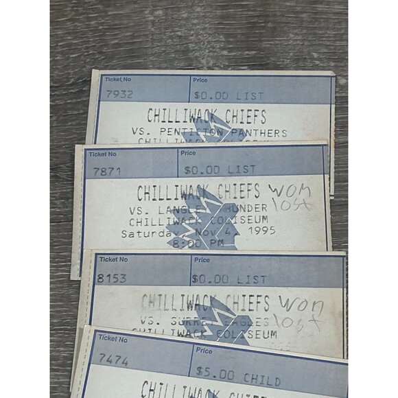 Collection of Vintage Chilliwack Chiefs Hockey Tickets 1995-1996 - Picture 4 of 5